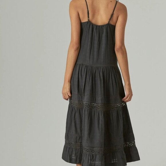 Lucky Brand Tiered Ruffle Maxi Dress   Cotton - Picture 2 of 16